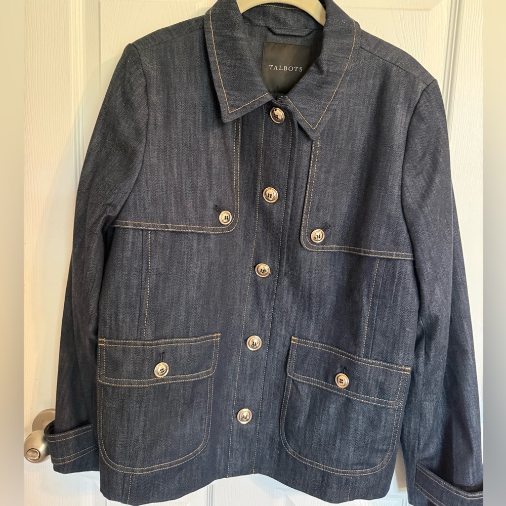 REFINED DENIM SHORT TRENCH COAT - Picture 3 of 6